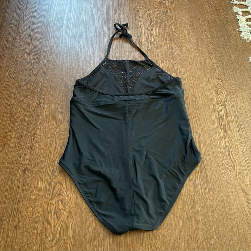 MOSSIMO Black Halter Neck One-Piece Full Coverage Swimsuit Size XL - Picture 7 of 7
